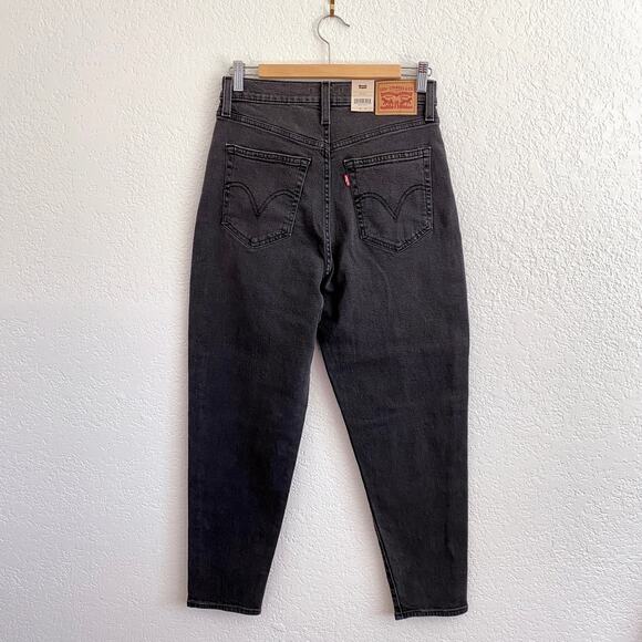 NWT Levi's High-Waisted Mom Jeans Washed Black Tapered Leg Vintage Fit W29 L27 - Picture 6 of 12
